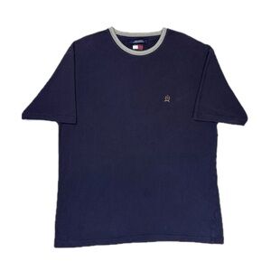 Vintage Y2K Tommy Hilfiger navy blue crest logo t shirt mens XL
